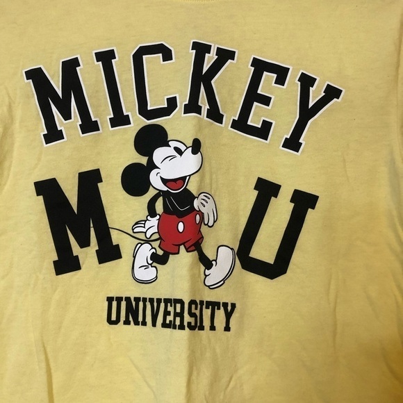3/$25 🙌🏼 Disney Mickey Mouse University Cropped Graphic Tee Small - Picture 2 of 5